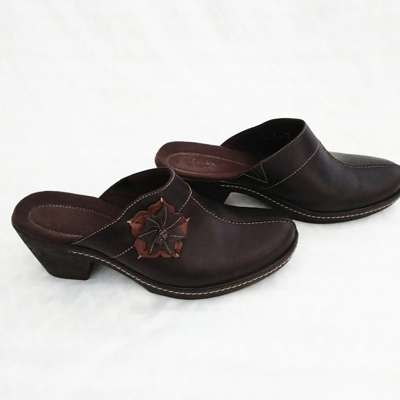Clarks Brown leather mules 8M - Picture 2 of 7